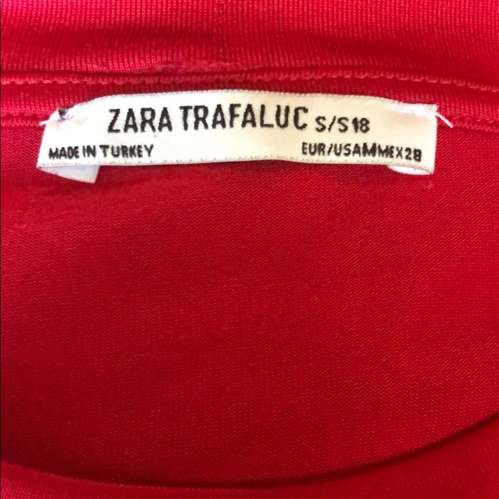 Zara Trafaluc designer red satin spandex dress - Picture 6 of 6